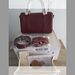 DUYP Melodie Cecile Dress up your Purse Burgundy Grained leather Mini Boston Bag